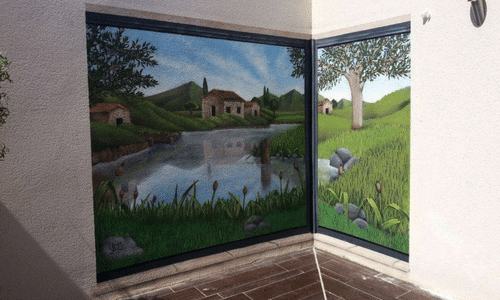 decoration cour exterieure particulier paysage profondeur jpg