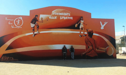 decoration mur tambourin mairie de vendargues