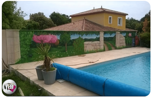 decoration mur de cloture fresque graff montpellier jardins trompe l oeil min