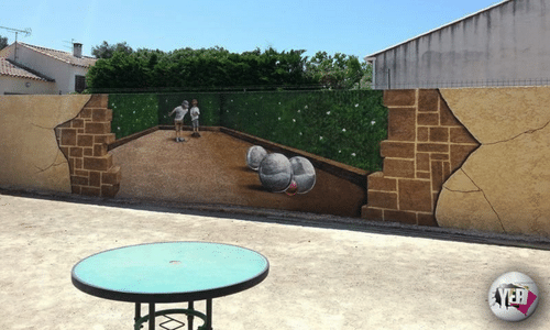 decoration trompe loeil mur exterieur graffeur professionnel montpellier