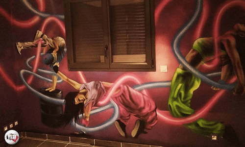 graffiti chambre adolescente danseuse hiphop